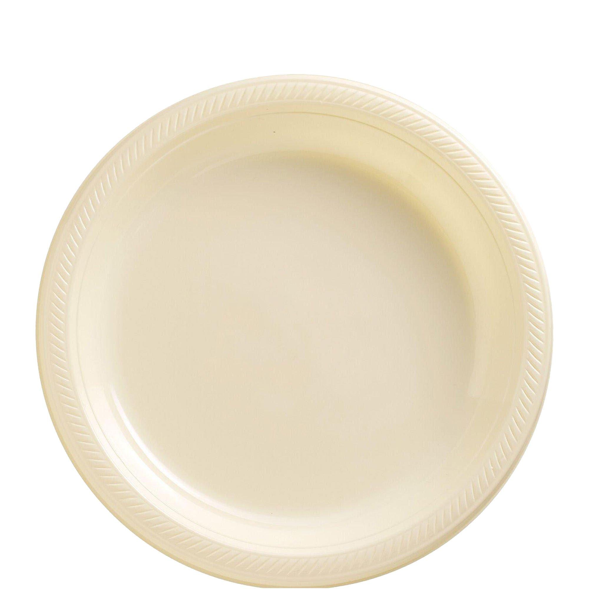 Vanilla Cream Plastic Dessert Plates 20ct Party City